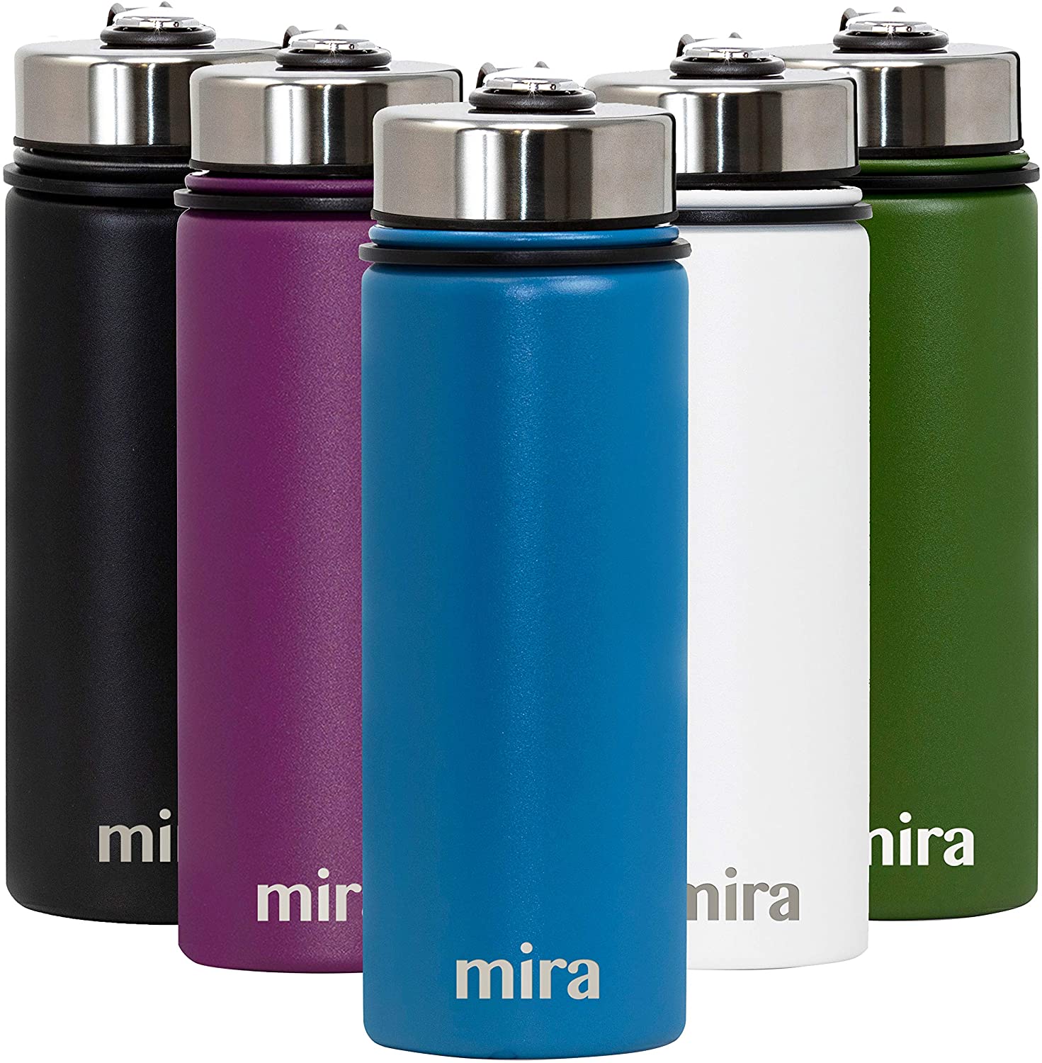 Mimorou 16 Pack Aluminum Water Bottles Metal Travel Bottles with